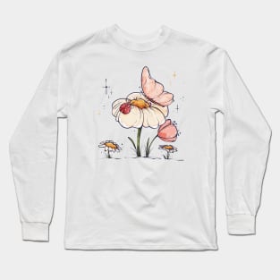 Butterfly And Ladybug In Love Long Sleeve T-Shirt